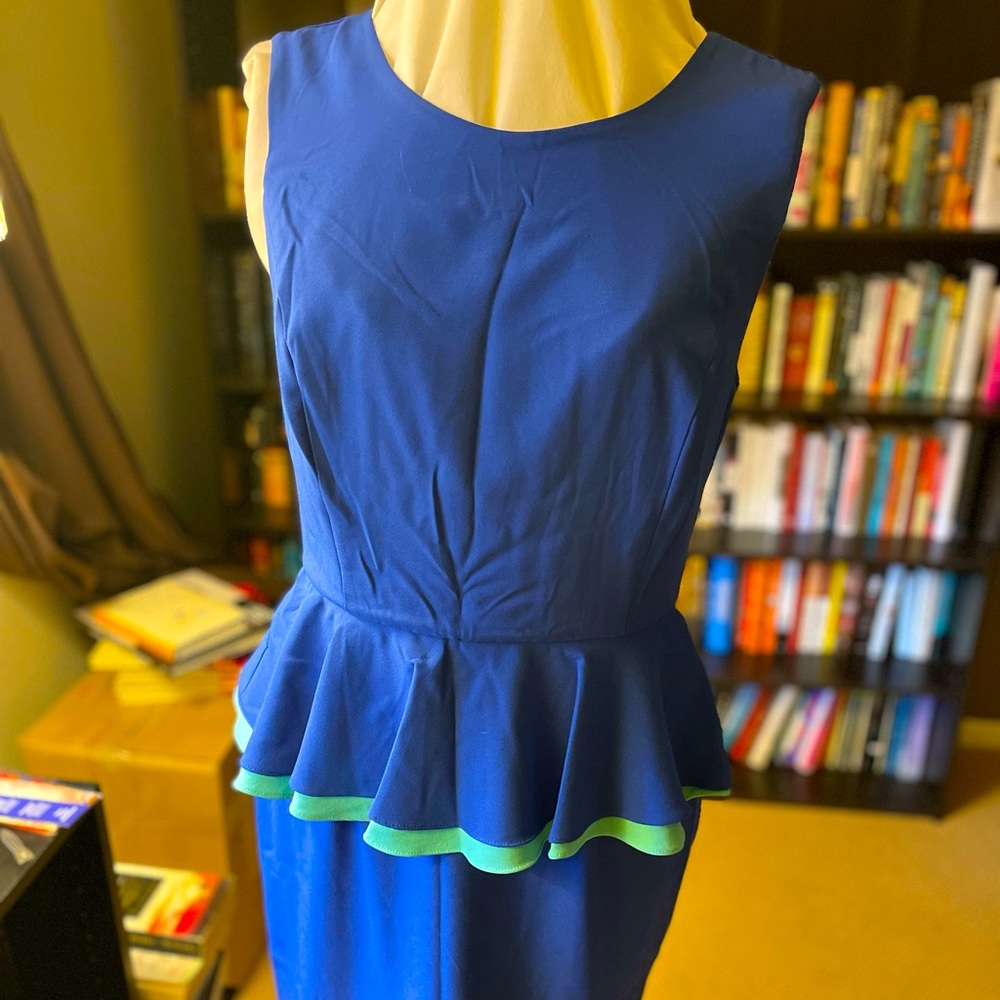 Blue peplum dress